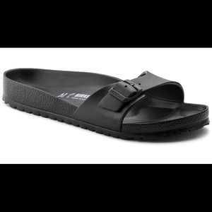 Black Birkenstock slides